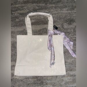 Victoria’s Secret White Tote Bag with Scarf Accent